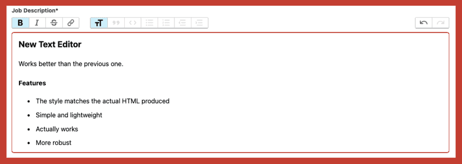 Trix text editor screenshot
